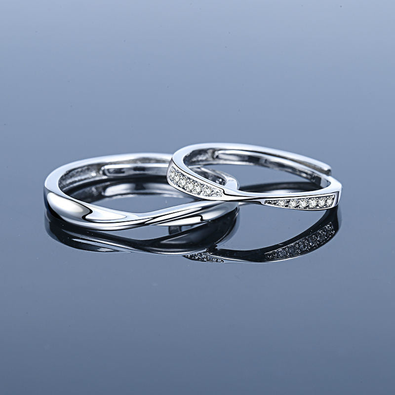 Wholesale Couple' s silver-plated open ring