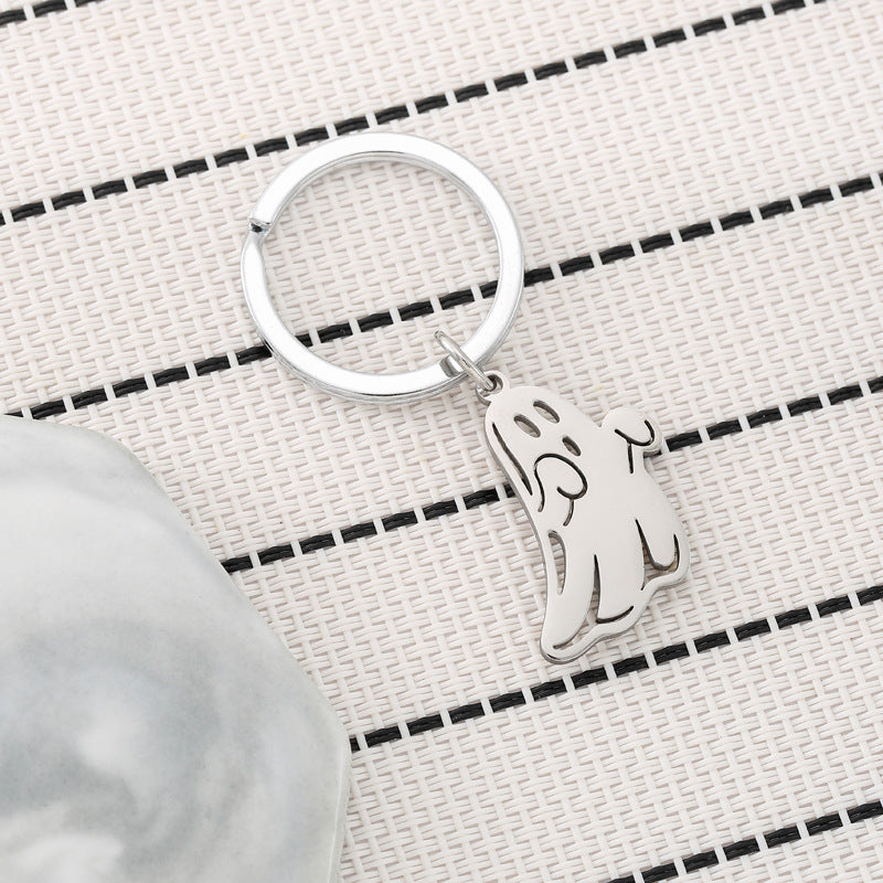 Wholesale Halloween Cute Cartoon Ghost Stainless Steel Keychains ACC-KC-JinZhu015