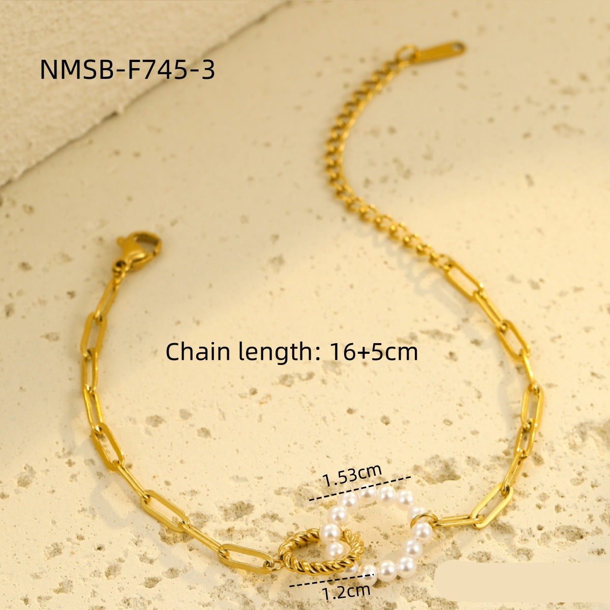 Wholesale retro natural stone stainless steel bracelet