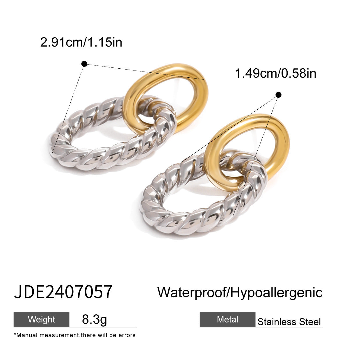 Wholesale  stainless steel color matching circle earrings