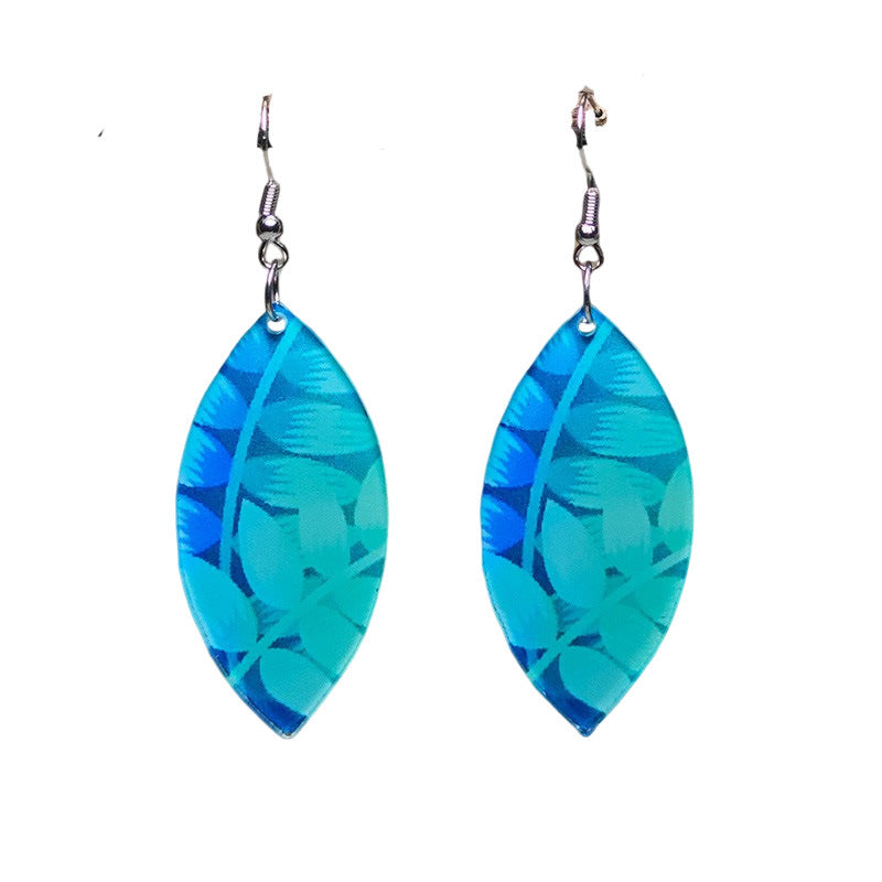 Wholesale Bohemian Green Leaf Earrings