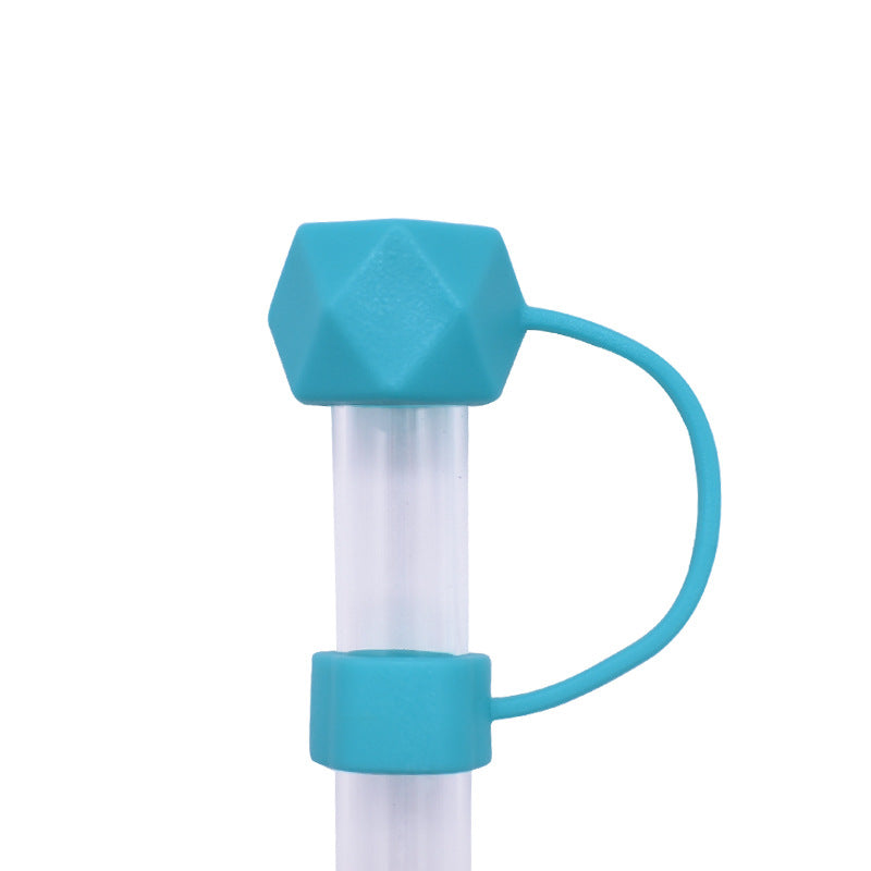 Wholesale 5pcs Candy Color Series 10mm PVC Soft Straw Tube Cap