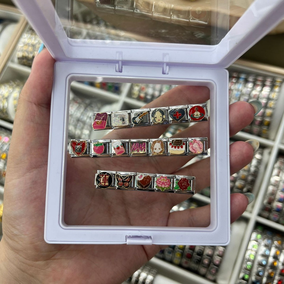 Wholesale 10pcs Italian Charm Bracelet 9mm DIY Splicing Cartoon Anime Titanium Steel Composable Bracelet