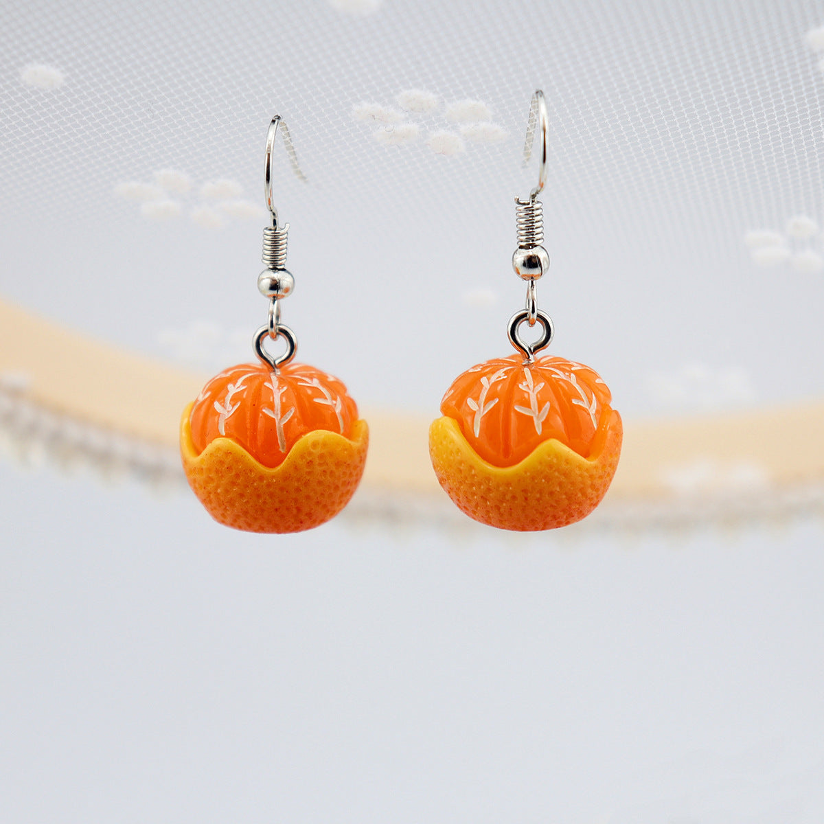 Wholesale cute peeling orange earrings