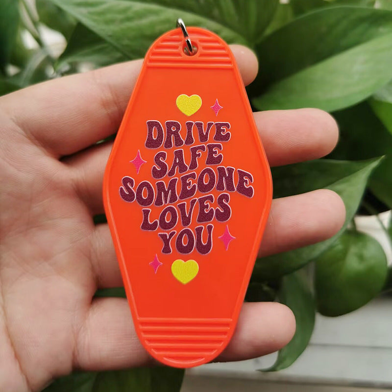 Wholesale Retro Hotel Plastic Tag Keychain ACC-KC-MeiXin015