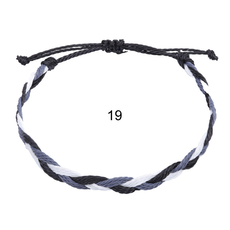Wholesale Hand-woven rope Bohemian men' s wave bracelet