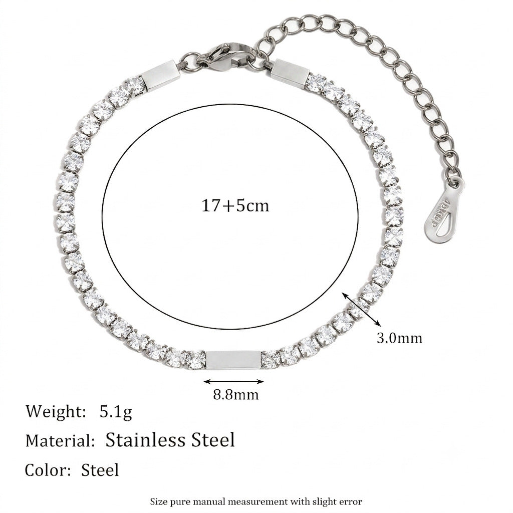 Wholesale Fashion Geometric Rhinestone Stainless Steel Bracelet For Women DIY Jewelry Accessory Travel Souvenir And Gift