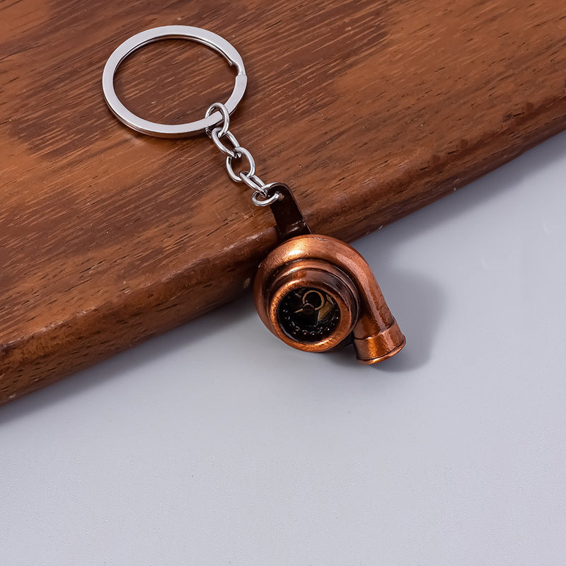 Wholesale Creative metal rotating turbocharger keychain