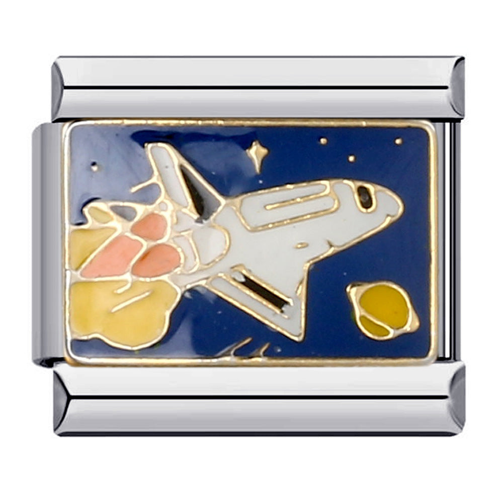 Wholesale Italian Charm Bracelet 9mm DIY Splicing Removable Transportation Series Stainless Steel Composable Bracelet