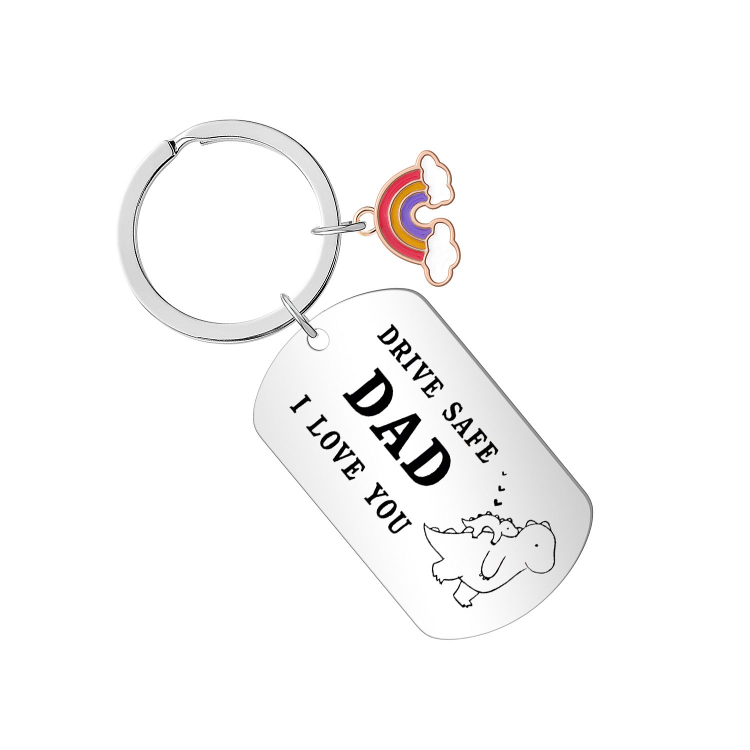 Wholesale Father's Day Dad Drive Safety Stainless Steel Keychain