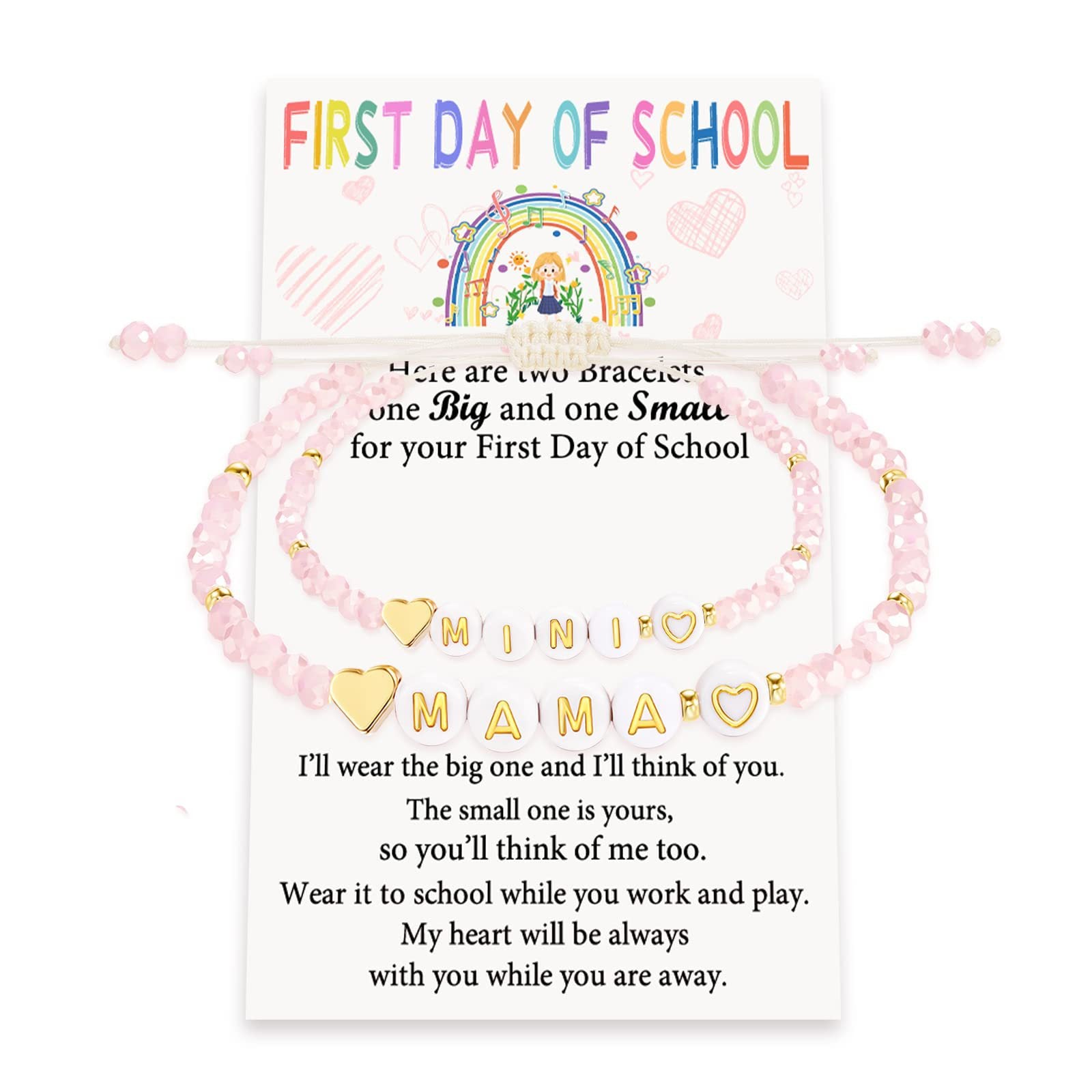 Wholesale Open School season Bracelet Pink Diamond beads love pendant hand-woven adjustable bracelet