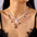 Wholesale Halloween double-layered necklace with contrasting rice beads neck clavicle chain