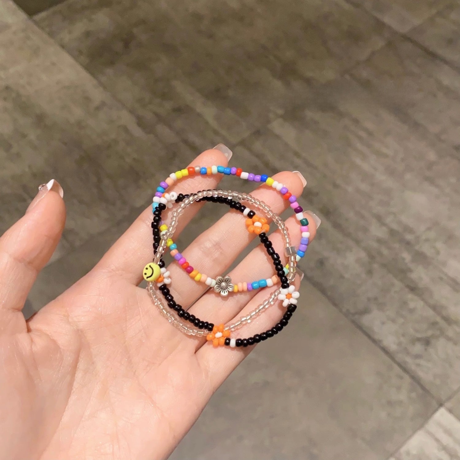 Wholesale colorful beaded bracelet flower bracelet