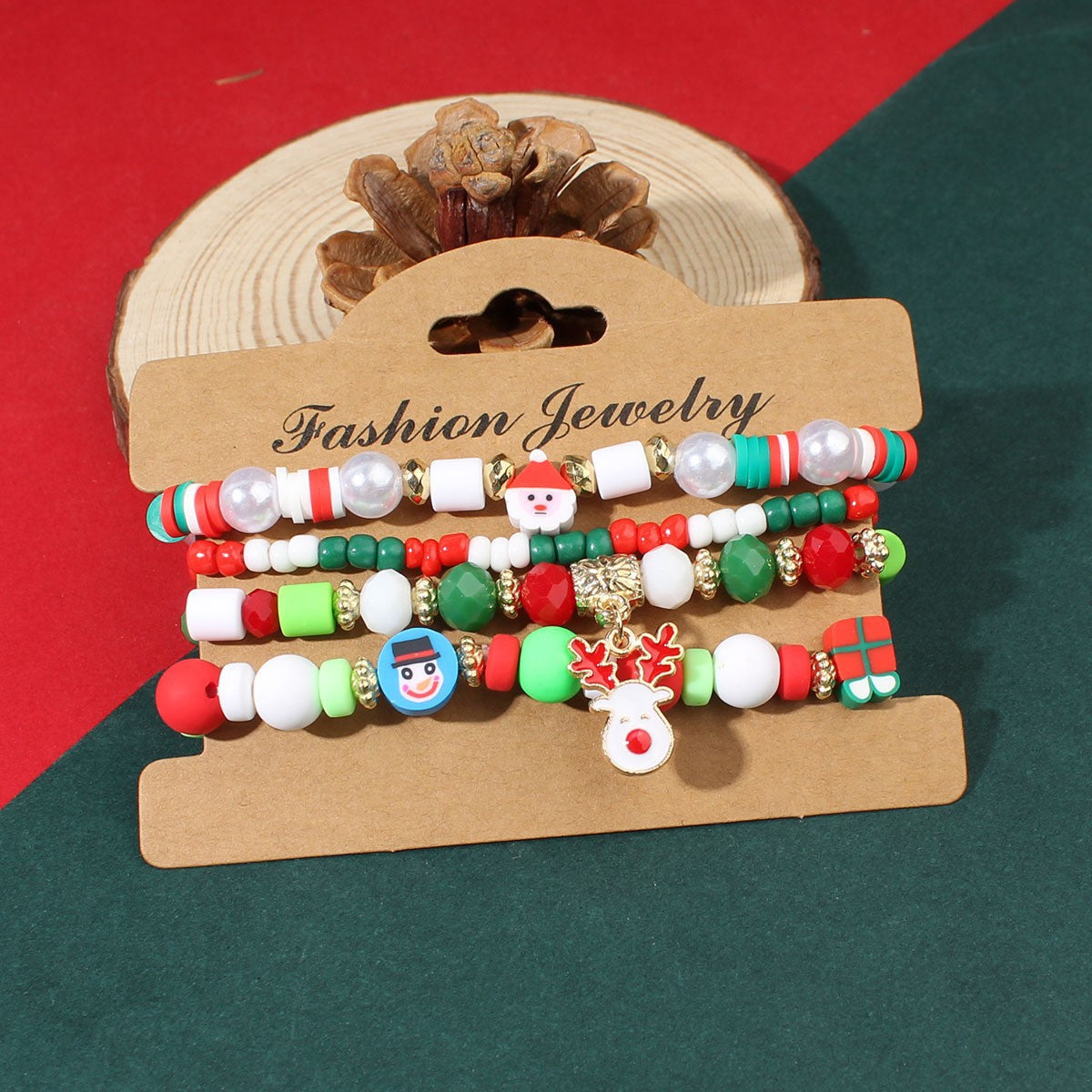 Wholesale  Elk Polymer Clay Beaded Bracelet Set
