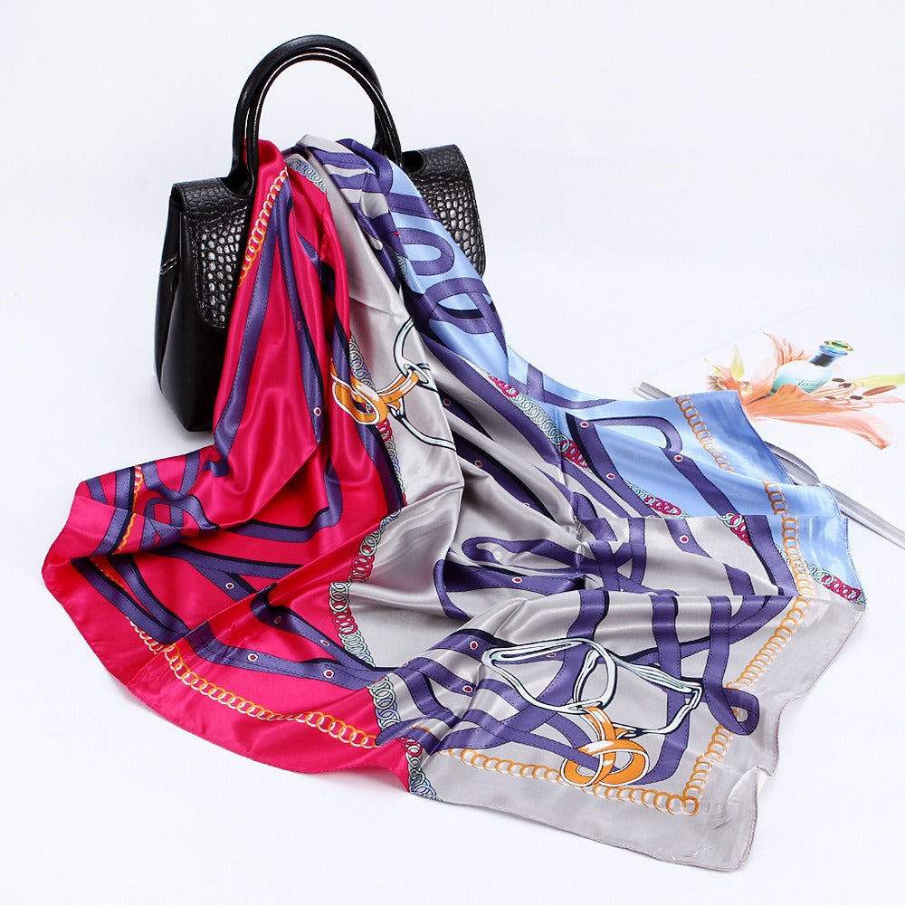 Wholesale 90cm Printed  Silk Women' s Large Square Scarf