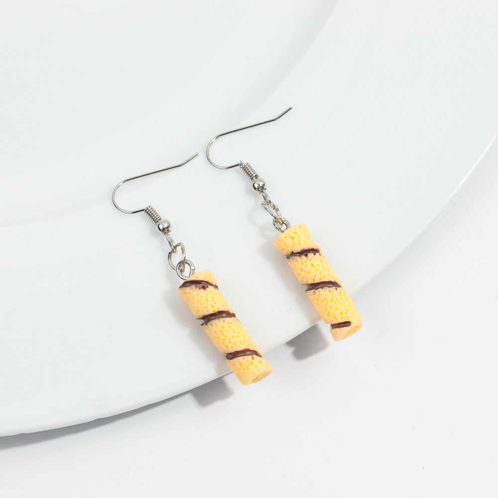 Wholesale Chic Food-Themed Resin Earrings - Fun Hamburger,  Fries,  Popcorn &  Chocolate Designs - Fashion Accessory for Everyday Wear or Gift