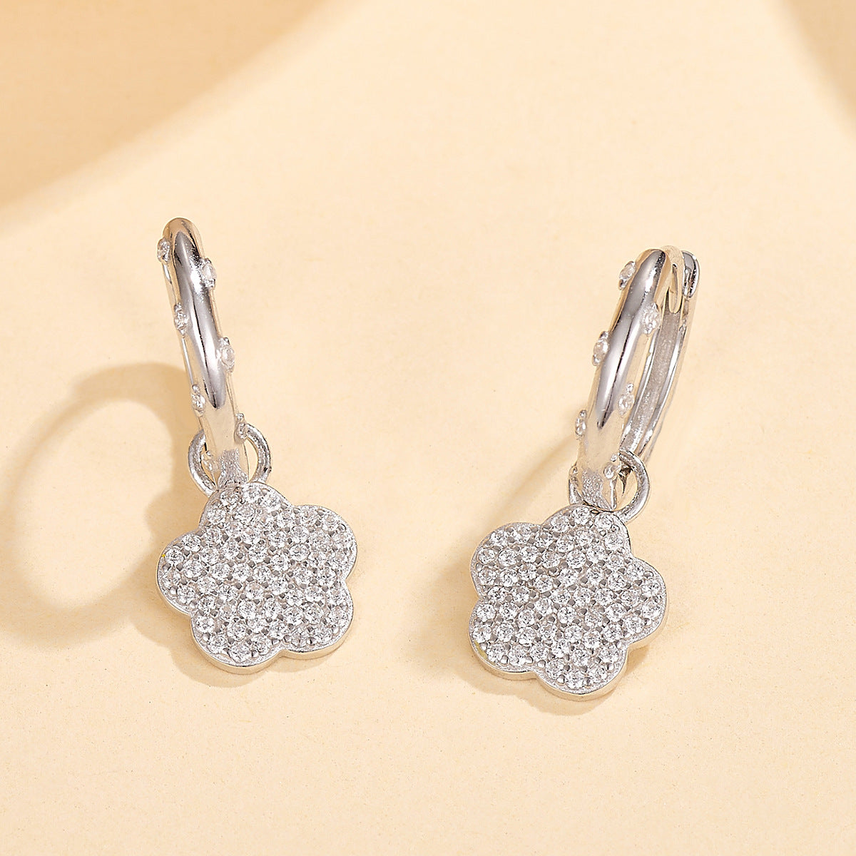 Wholesale S925 Sterling Silver Micro Inlaid Zircon Flower Earrings ACC-ES-JingXu002