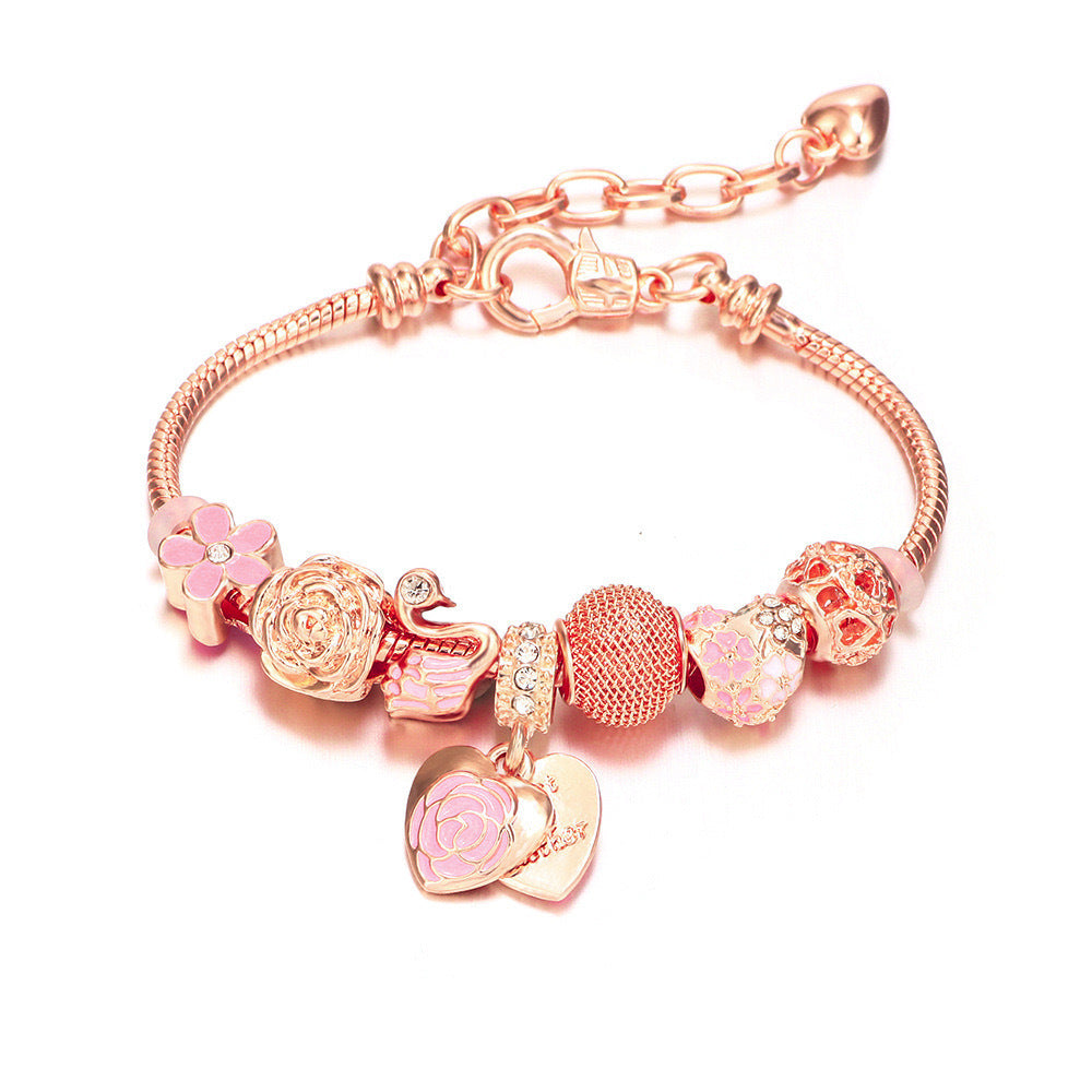 Wholesale Swan Heart Design Bracelet Gold Fashion Accessory Gift for Women