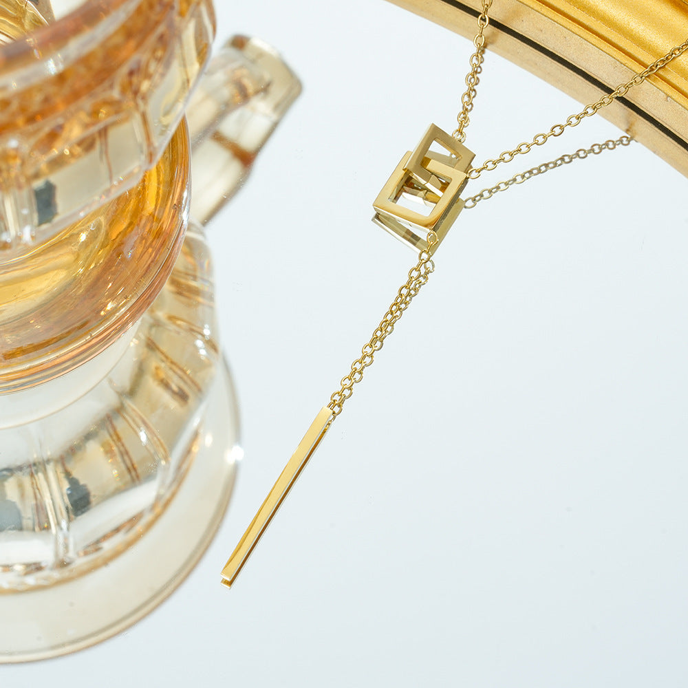 Wholesale Chic Titanium Steel Necklace,  18K Gold Plated,  Fashion Jewelry Accessory Gift