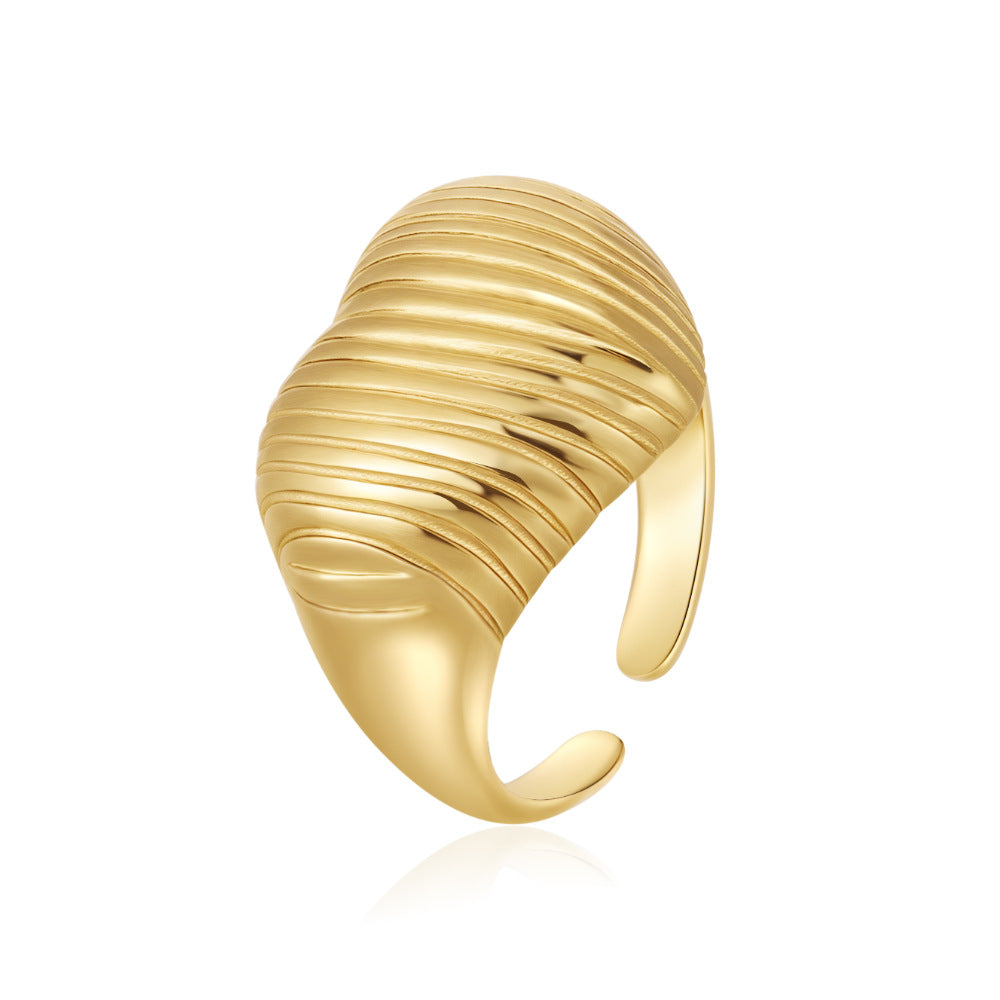 Wholesale Women' s Gold Plated Stainless Steel Cube Ring,  Trendy Boutique Resale Jewelry