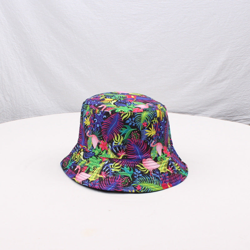 Wholesale  Double-sided Fisherman Hat  Printed Basin Hat Bucket Hat