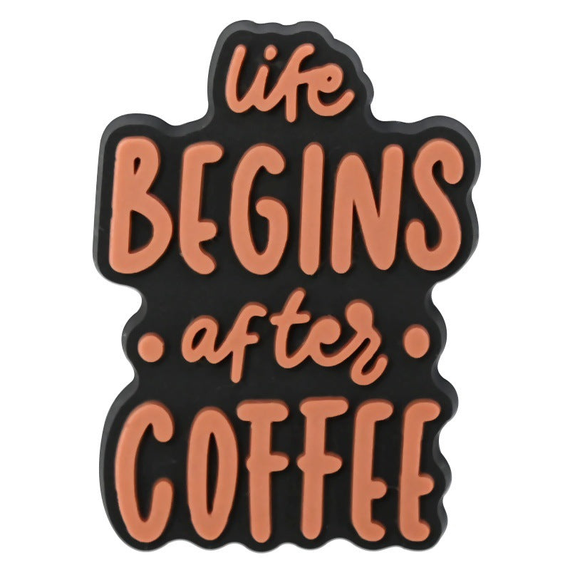 Wholesale Random 100pcs  coffee series   PVC Soft Rubber Shoe Buckle Decoration