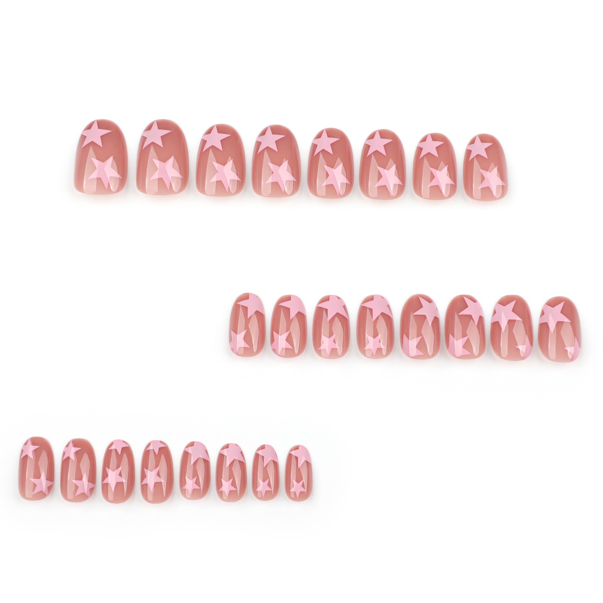 Wholesale 24 Pieces/box Pink Star Nails Kits Nail Stickers