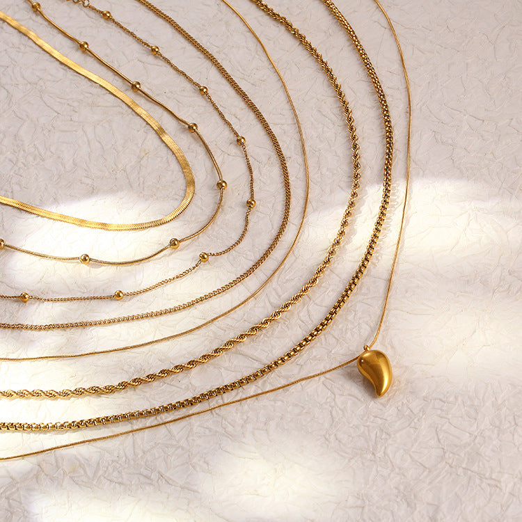 Großhandel 18K Gold plattiert Edelstahlkettenkette Halskette