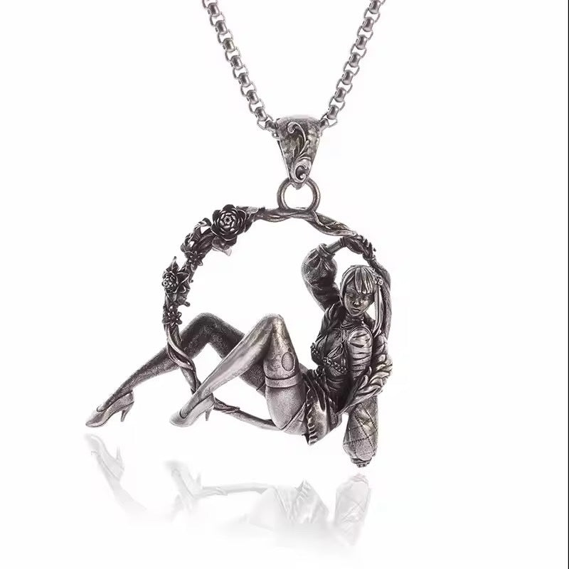 Wholesale  punk style girl retro old necklace