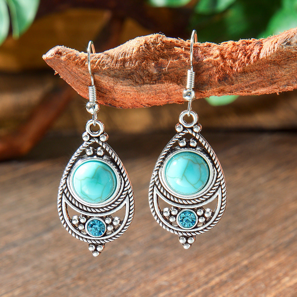 Wholesale Bohemian Turquoise Earrings Zinc Alloy Fashion Accessory Gift for Women