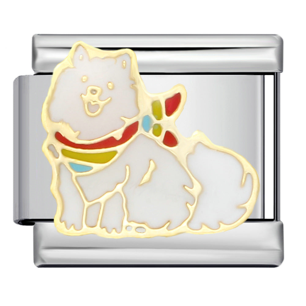 Bracelet de charme italien 5pcs 5pcs 9 mm BRACET DE CARTOONES ANIMALES CARTOONS ANIMAL