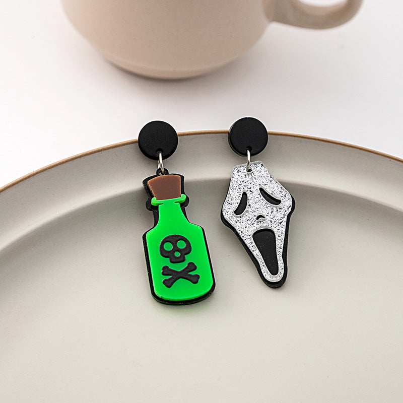 Wholesale   Funny Pumpkin Skull Earrings Ghost Acrylic Earrings
