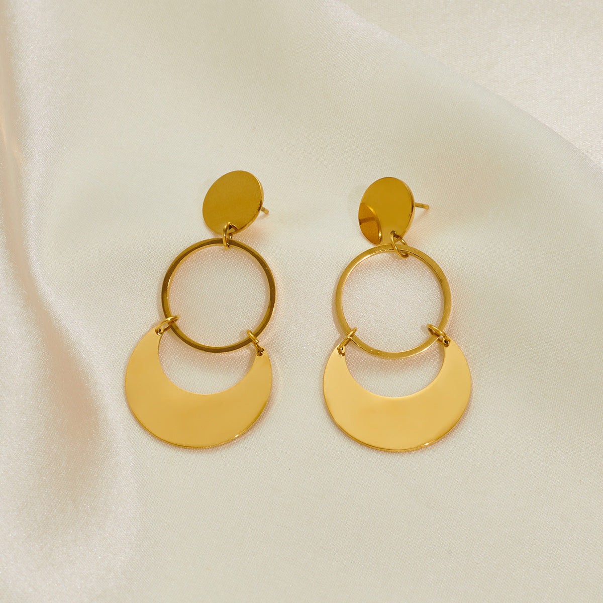 Wholesale Niche Exaggerated Geometric Irregular Titanium Steel Earrings ACC-ES-BangJie003