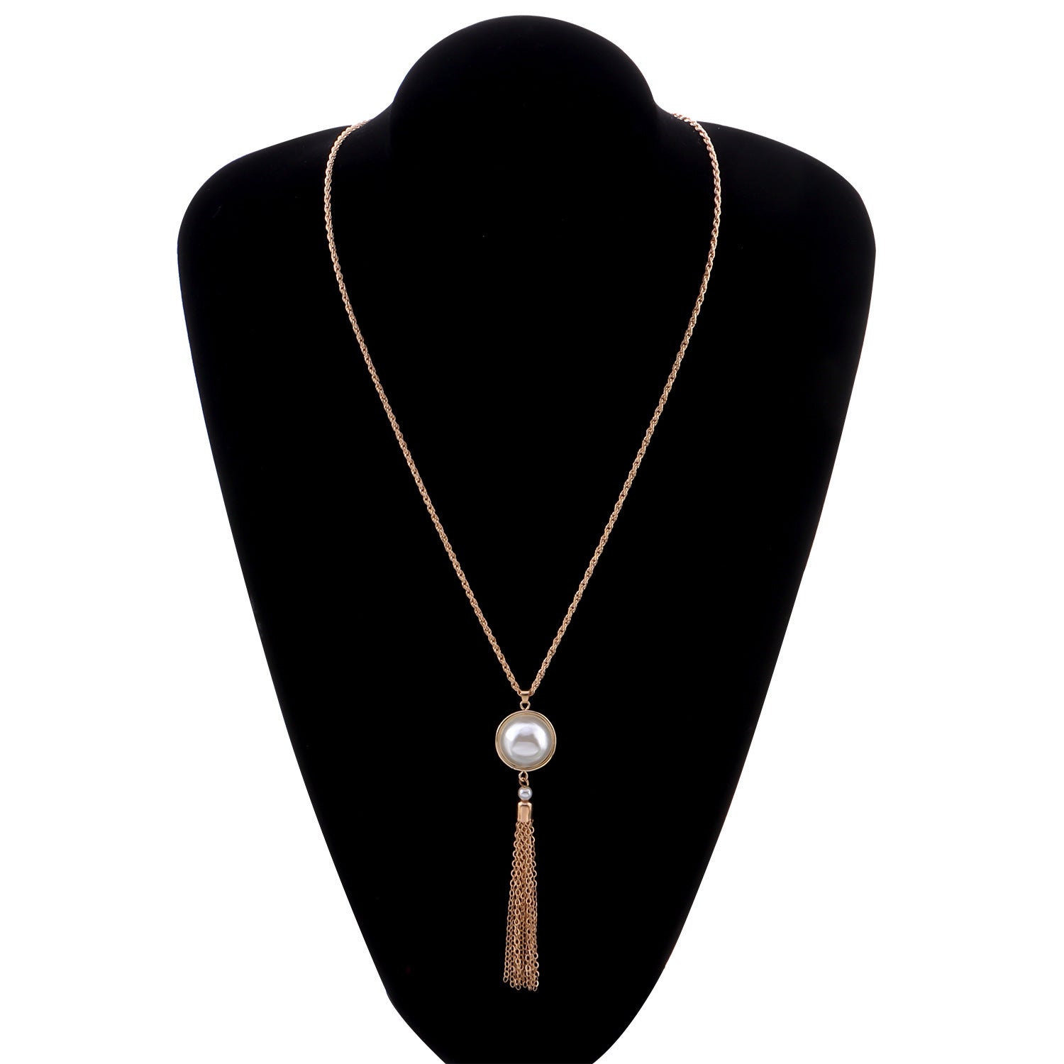 Wholesale simple knotted tassel long necklace