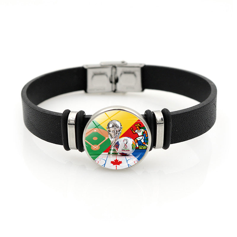 Wholesale  World Cup Leather Bracelet