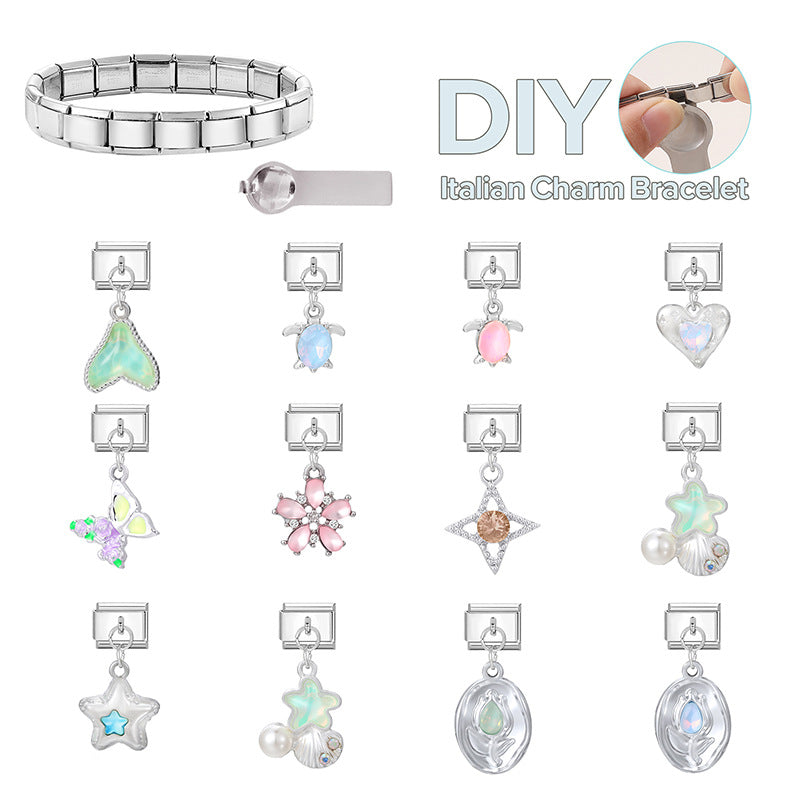 Wholesale 9mm Italian Charm Starter Bracelets DIY Pendant Style Stainless Steel Composable Bracelet