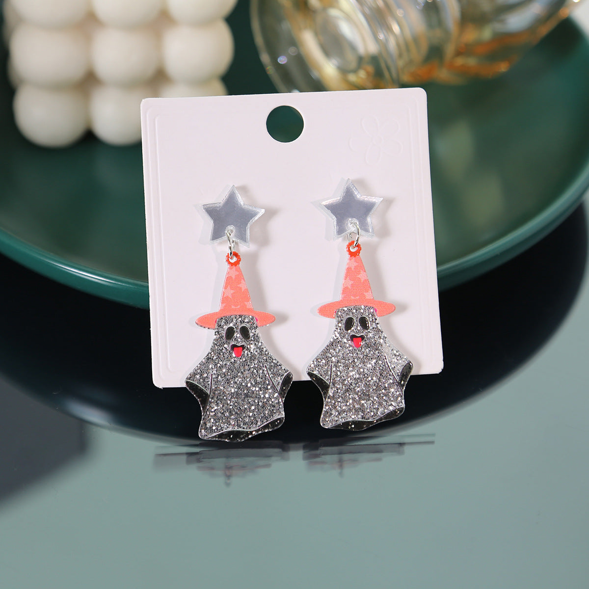 Wholesale Ghost Halloween Acrylic Earrings ACC-ES-MDD034