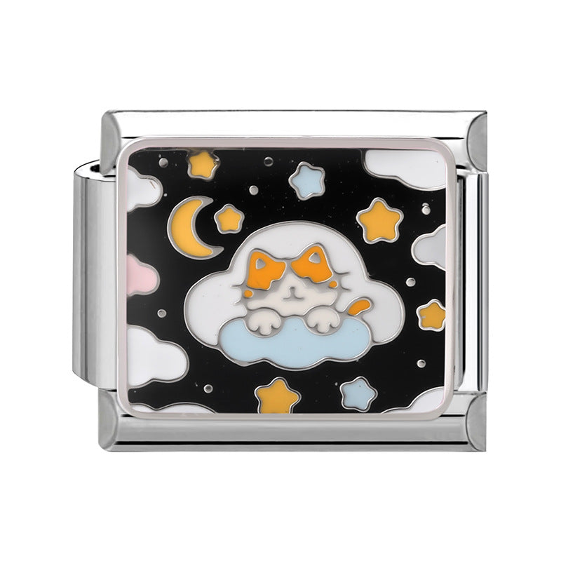 Wholesale Italian Charm Bracelet 9mm DIY Cartoon animal-themed   Stainless Steel Composable Bracelet