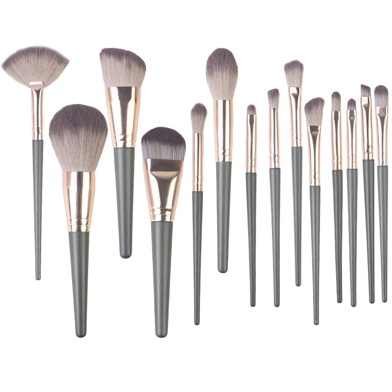 Wholesale 14pcs Green Cloud Makeup Brush Set ACC-MB-LLS006