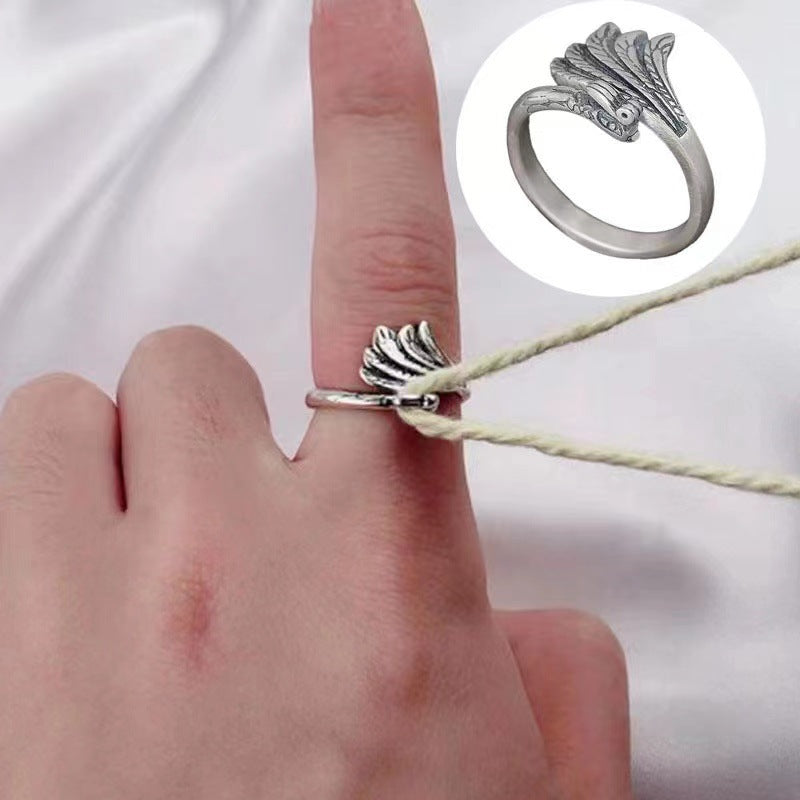 Wholesale Vintage Style Feather Flower Pattern Ring Set