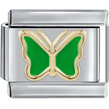 Wholesale Italian Charm Bracelet 9mm DIY Splicing Removable Purple Blue Butterfly Stainless Steel Composable Bracelet