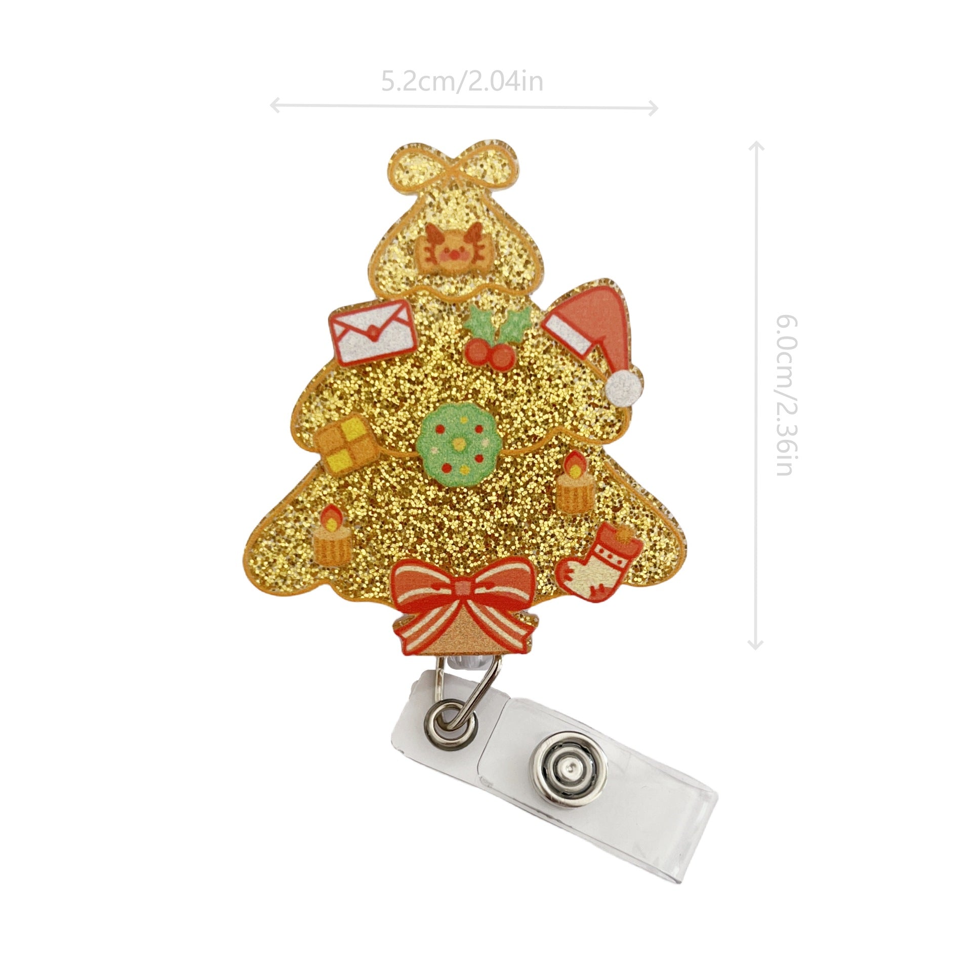 Wholesale  Christmas Tree Cartoon Badge Reels Keychains