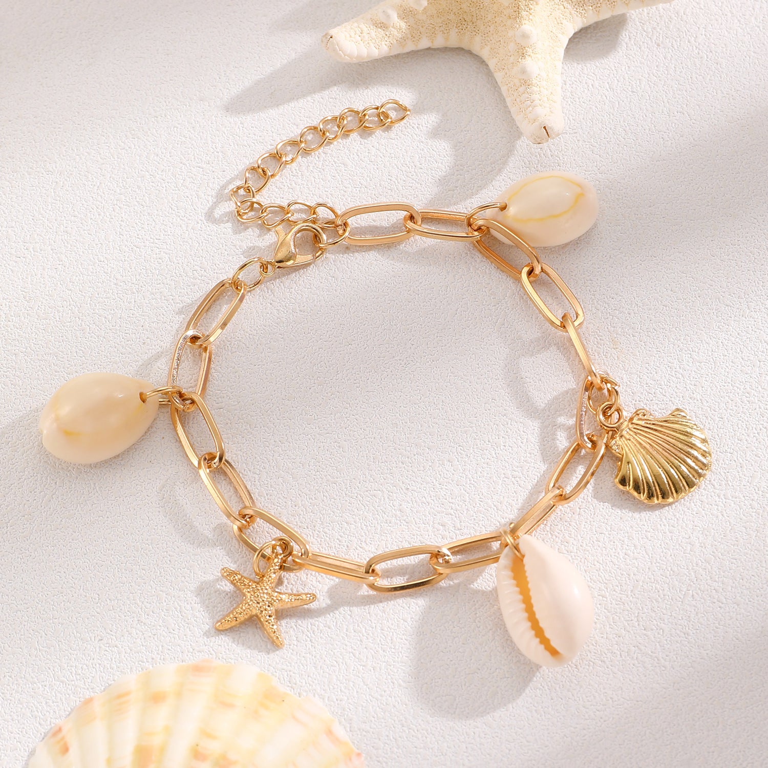 Wholesale Bohemian Summer Beach Shell Necklace And Bracelet Set Faux Pearl Starfish Conch Women S Fashion Jewelry Accessory