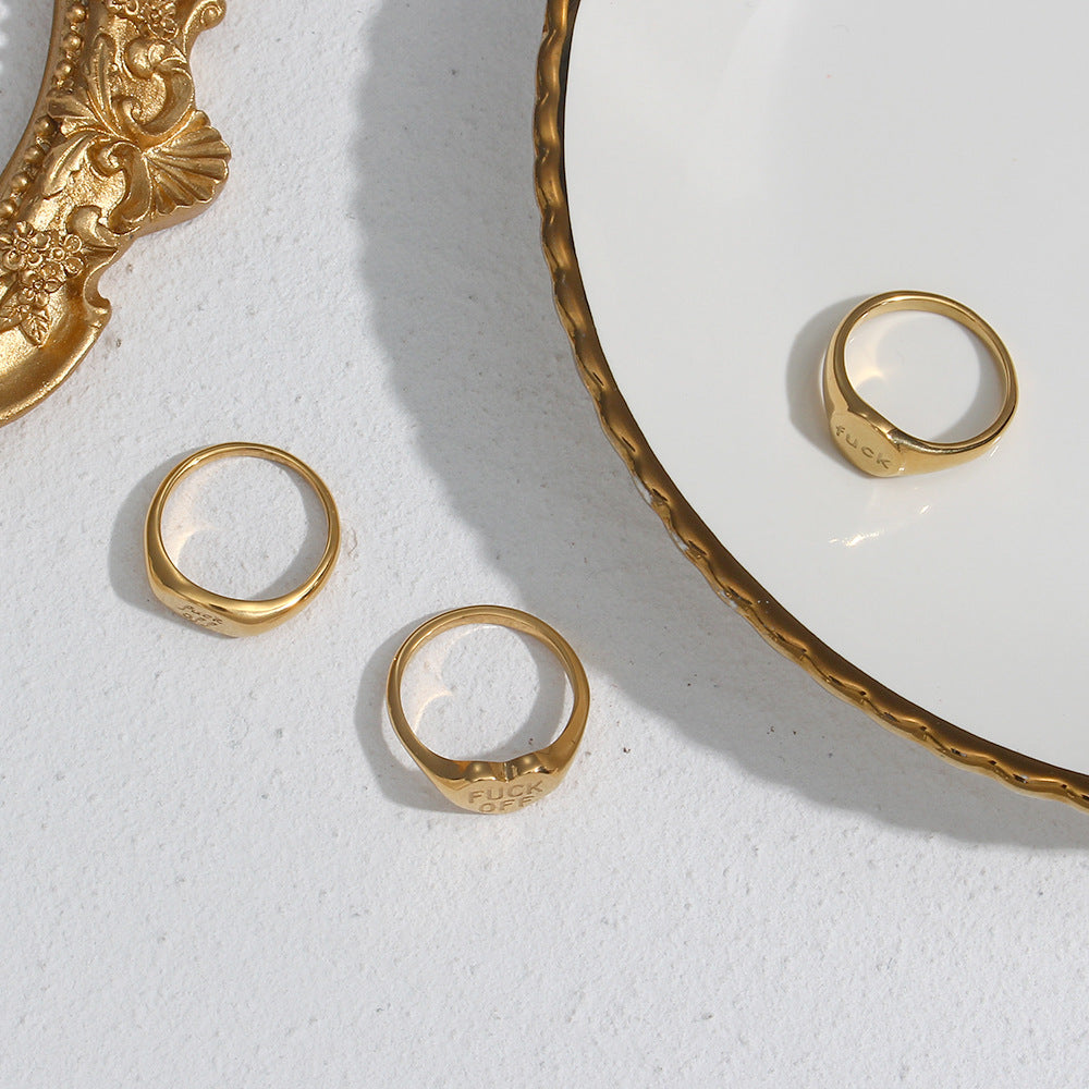 Wholesale FUCKOFF Stainless Steel Rings ACC-RS-MengJia002