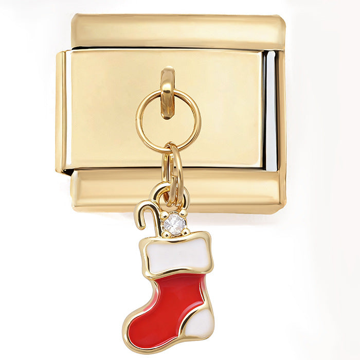 Wholesale Italian  New Year gold module DIY pendant bracelet