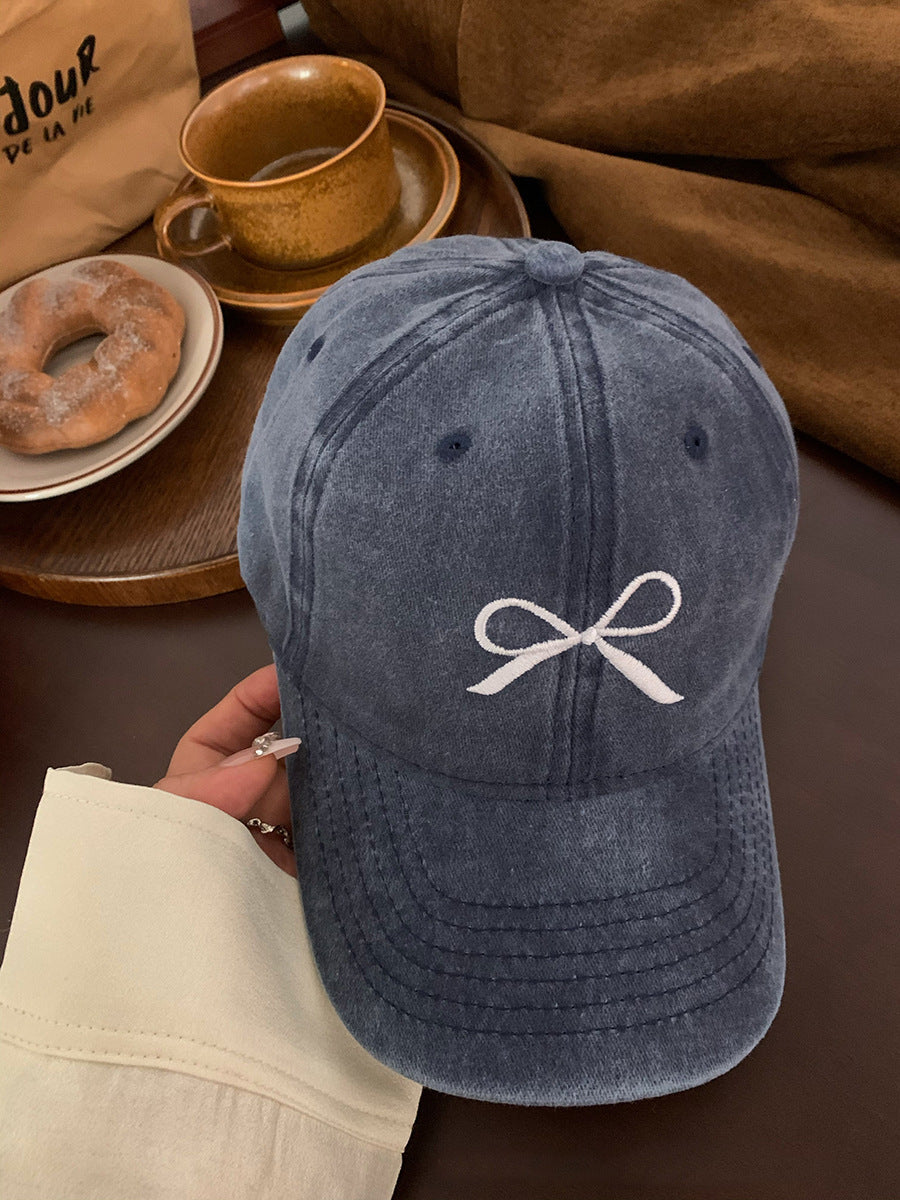 Wholesale Vintage Washed Distressed Bow Embroidered Baseball Cap ACC-HT-Yizhan006