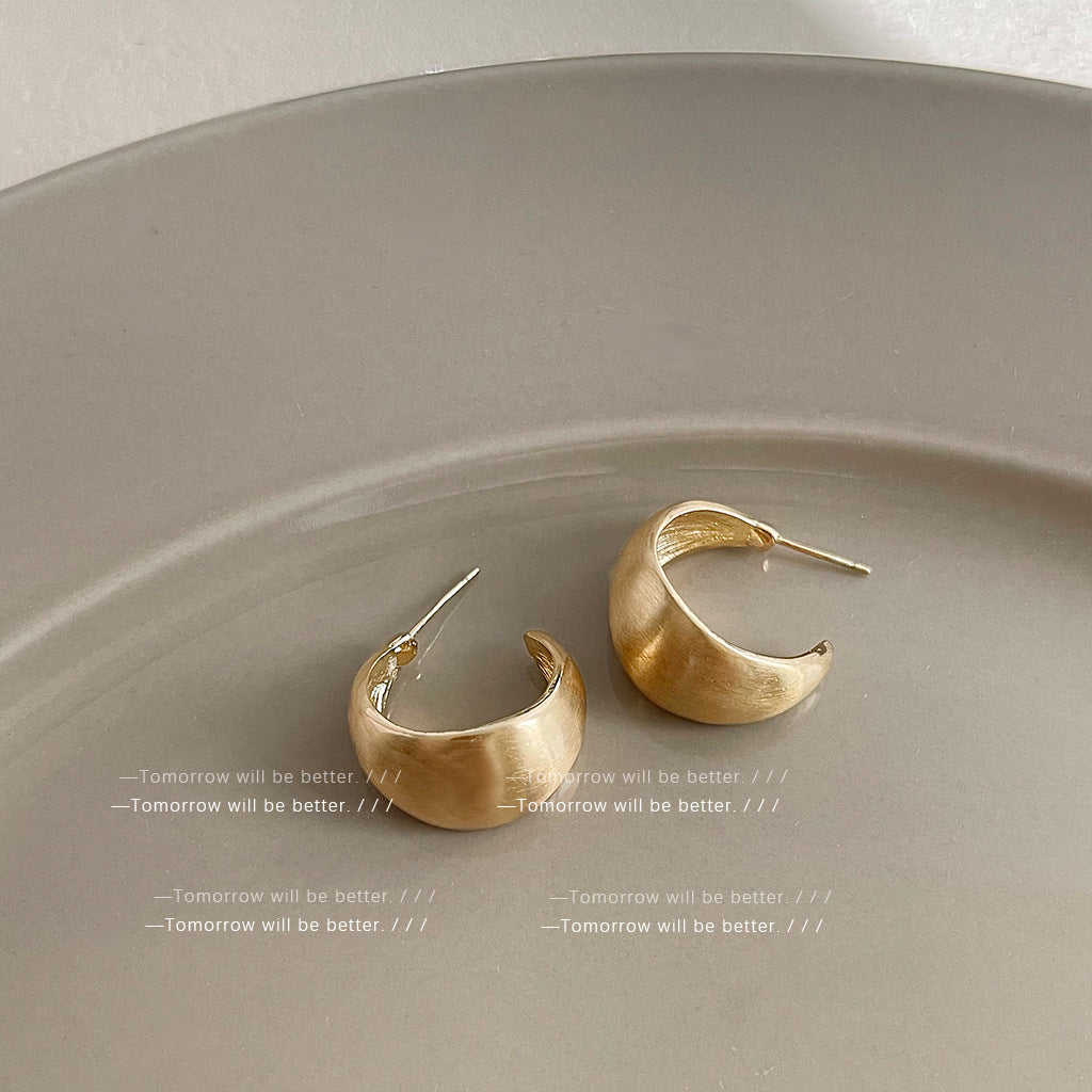 Wholesale Brushed Frosted Geometric Earrings Ear Studs ACC-ES-Eryu003