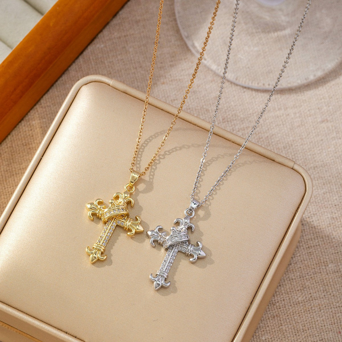 Wholesale Men S Hip Hop Cross Pendant Necklace With Micro Set Zircon Vintage Street Style Design Trendy Fashion Accessory For Boutique Resale