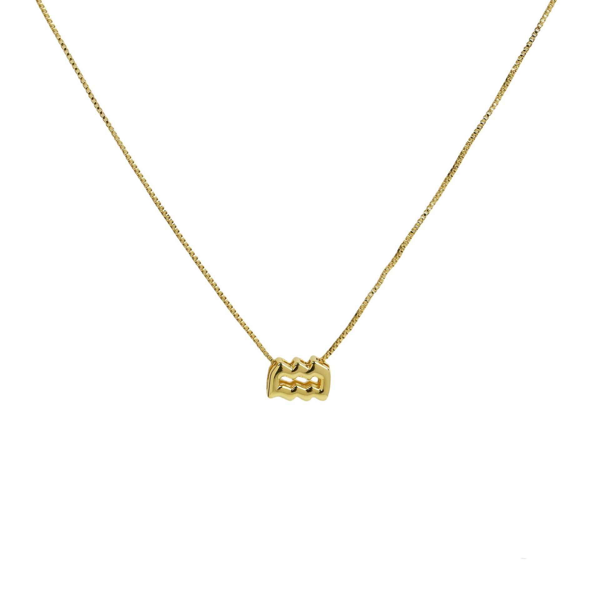 Wholesale 18k Color-preserving Brass Polished Small Bubble December 12 Constellation Pendant Choker Necklaces ACC-NE-BaiYi003