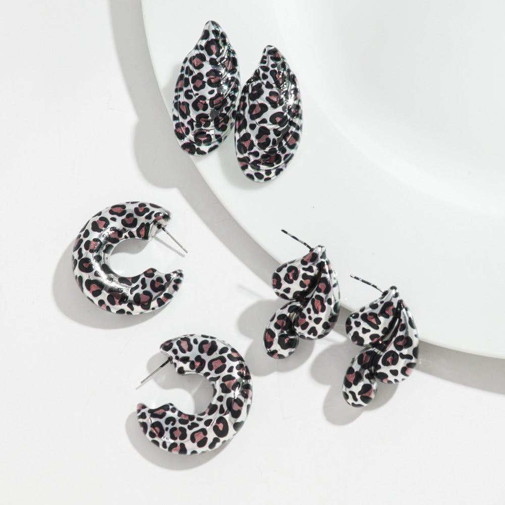 Wholesale Vintage Leopard Print Earrings